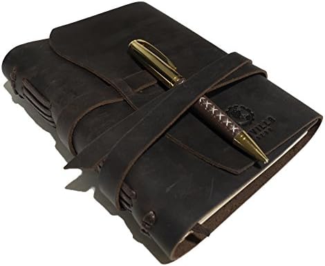 Leather Journal for Men Women - Genuine Brown Leather Travel Journal, Personalized Sketchbook | Real Handmade Vintage Refillable Soft Diary, Writing Notebook