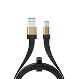VOJO USB Type C Cable 3.0 Adapter 5V 3A (3amp) Tangle-Free Charger Cord 3.3ft / 1m [Gold], 56K Ohm Pull-up Resistor, 5Gbps for Nexus 6P 5X, Pixel, LG G5, HTC M9 10 N1, OnePlus 2