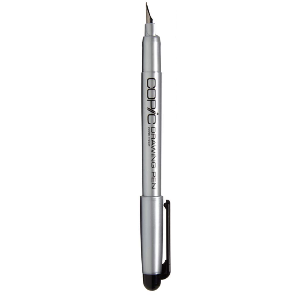 Copic F01 Drawing Pen, Calligraphy Style Tip, Black, Approximate Line Width F01, F02 Broad