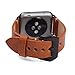 Apple Watch Band ,Vintage Vegetable Tanned Leather Watch Band For I Watch 42mm With Black Adaptor Light Brown