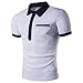 Ecurson Men's Classic Jersy Polo Short Sleeve T Shirts (L, White)