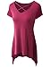 Zero City Women's Short Sleeve Casual T-Shirt Basic Cotton Simple Tunic Top FUCHSIA L