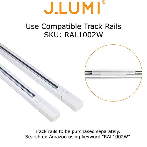 J.LUMI TRK9000W Track Lighting Head | Theater Light with 4-Leaf Barn Doors | Adjustable Tilt Angle | PAR30 Round Can | Compatible Rail RAL1002W (Bulb and Track Not Included)