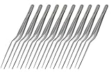 Kitchen Tongs - Food Tongs - Cooking Tongs - Cooking Tweezers - Offset Culinary Tweezers - Kitchen Utensils - Long Tweezers Serrated Tip - Stainless Steel Tongs - 16 Cm - 10 Pieces From PBI