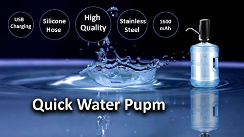 Water Bottle Pump, USB Charging Universal Electric Water Bottle Dispenser Improved Portable Bottle Water Pump Water Bottle Switch for Universal 2-5 Gallon Water Jug Pump by SunnyHome