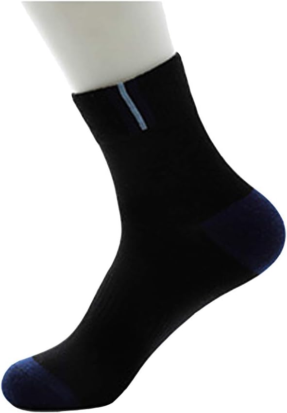 ZHAO YING Cotton - Middle Tube - Deodorant - Sweat - Breathable - Good Elasticity - Socks (Color : Black+blue)