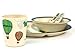 Kids Dinner Ware Set Bamboo fiber Bowl, Plate,Cup,Fork & Spoon, BPA Free,FDA&LFGB Food Safety Approval,Transport inset