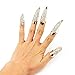 Ewandastore 10Pcs False Nails Punk Talon Claw Paw Finger Ring Knuckle Bend Finger Claw Ring(Gold)