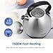 Aicok 709202828916 304 Stainless Steel Electric Kettle 1500W 1.7 Liter, BPA-Free Cooktop, Silver