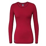 Adar Womens Comfort Long Sleeve Fitted T-Shirt Underscrub Tee- 3400 - Cardinal - S