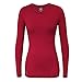 Adar Womens Comfort Long Sleeve Fitted T-Shirt Underscrub Tee- 3400 - Cardinal - S