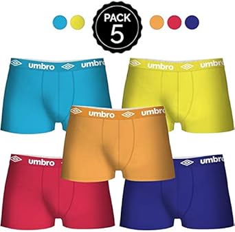 Amazon.com: UMBRO 5 piezas boxer calzoncillos – 100% algodón (gris 35% algodón) – multicolor, S: Clothing