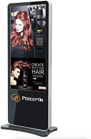 PerceptIn Display Digital Signage Kiosk Floor Standing with 1-Year Free Viewer Analytics Cloud Services, Age, Gender, Attention Duration, Viewer Amount (Black, 43")