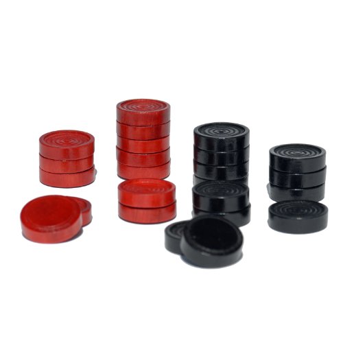 WE Games Wood Checkers with Stackable Ridge - Red/Black