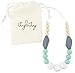 Baby Teething Necklace for Mom, Silicone Teething Beads, 100% BPA Free (White, Mint, Gray, Navajo White)