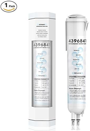 Refrigerator Water Filter for Whirlpool 4396841 4396710 EDR3RX1 Filter 3 and Kenmore 9030 （White,1 Pack）