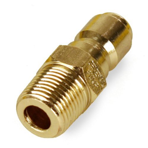 General Pump D10009 Coupler, 3/8" Plug x 3/8" Male NPT, Steel Hardened, Brass Plated