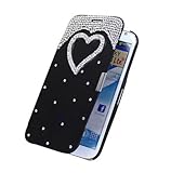 OOOUSE Deluxe Bling Flip PU Leather Hard Case Cover For Samsung Galaxy Note 2 II N7100 (Black)