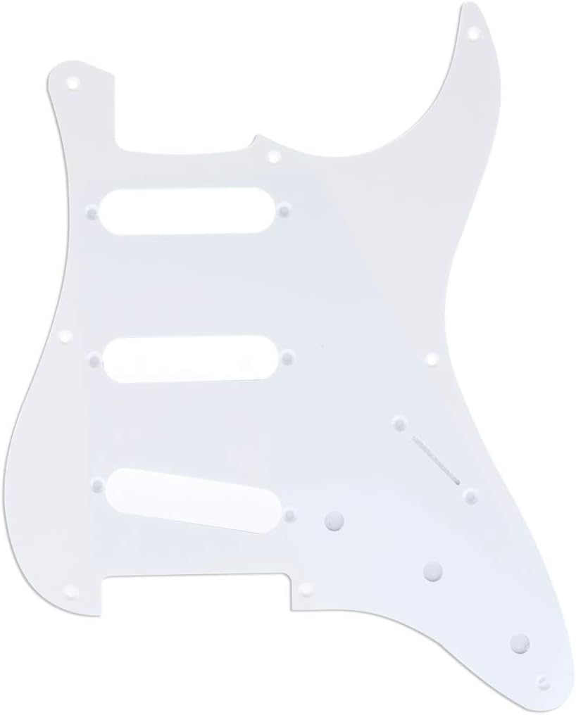 Musiclily Pro 8-Hole Guitar Strat Pickguard for JPN Fender Japan 57 Vintage Style Stratocaster, 1Ply White