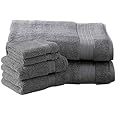 Charisma Soft Bath Sheet Towels 6 pc Bundle | Includes: 2 Luxury Bath Sheet Towels, 2 Hand Towels & 2 Washcloths | Quality, Ultra Soft Towel Set | 6 Pieces (Dark Grey)