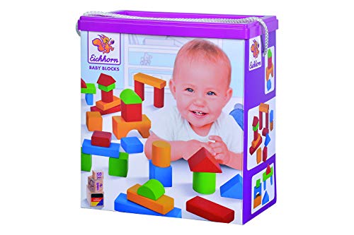 Eichhorn 50 extra große Baby Holzbausteine in der Aufbewahrungsbox mit Kordel, für Kinder ab einem Jahr – Bild 7
