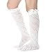 FAYBOX Women Lace Boot Socks Trim Leg Warmers Button Cuffs Toppers WHT