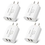 Wall Charger, WITPRO 4Pack 2.1A/5V Dual USB Port Power Adapter Plug for Iphone 7 Plus 6/6S SE 5S, Ipad, Samsung Galaxy S7 S6 Edge, Note 4/5, LG G6/G5/G4, HTC BLU Android Phone