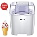 Aicok Ice Cream Maker, Frozen Yogurt and Sorbet Machine BPA Free with Timer Function, Easy Homemade Ice Cream with Instruction Book, 1.6 Quart, White