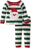 Green Stripes Santa Lounge Set Mud Pie Infant or Toddler Christmas Pajamas 9-12 months