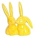 Bunny Rabbit Ring Holder, Yellow Ceramic Engagement & Wedding Ring Holder, Measures 2.75