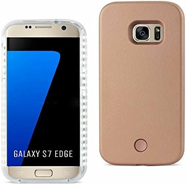 SILKROADLLC Light Up LED Selfie Case For Samsung Galaxy S7 Edge | Illuminated | Rechargeable | Bright (Rose Gold)