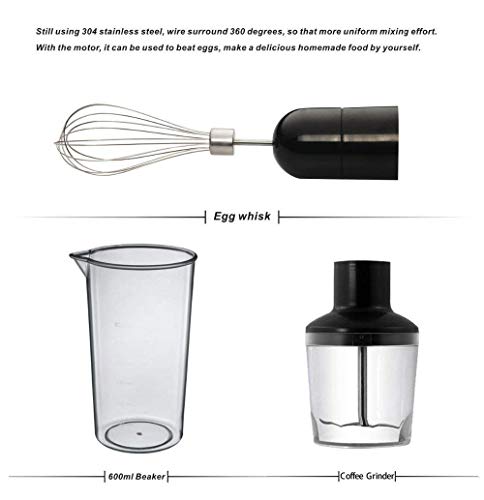 IREALIST 1 Blen 500W Multi-Purpose Electric Hand, 8 Speed Stainless Steel Stick Blender with 600 ML Breaker,Chopping Bowl (white01)