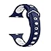 Watch Band 20mm for Apple Watch Series 4 40mm, Meidexian888 Goose Egg Buckle Two-Color Silicone Strap Quick Release Adjustable Size (Navy)thumb 3
