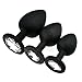 3 Pcs 3 Size Silicone Jeweled Anal Butt Plugs Anal Trainer Toys Hmxpls Sex Love Games Personal Massager for Women Men Couples Lover (Black+White)