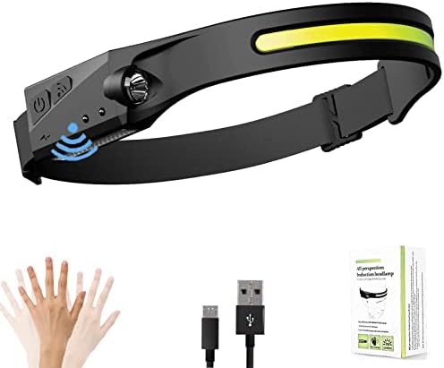 Sanlufa Headlamp Rechargeable 3 Pack, 230° Wide Beam Head Lamp LED, Head Flashlight With Motion