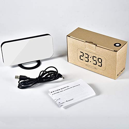 Ygdigital Digital Alarm Clock,6.5 Inch LED Mirror Electronic Clocks