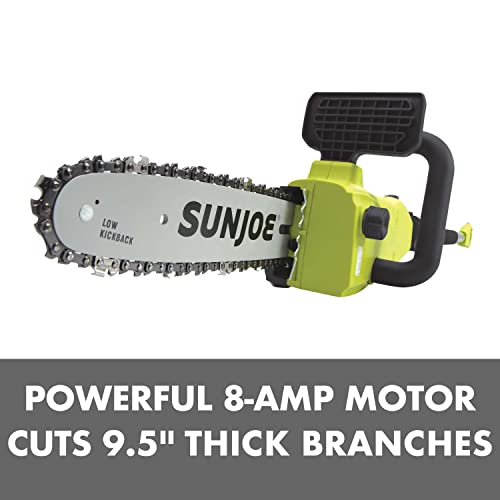 Sun Joe SWJ807E 10 inch 8.0 Amp Electric Convertible Pole Chain Saw, Green Pricepulse
