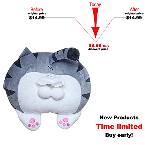 image for Youen Car Tissue Box Cover Holder, Anime Cartoon Corgi Butt Toy Paper 