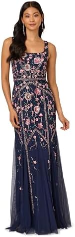 adrianna papell mock neck beaded column dress with t-back Adrianna Papell | Dresses | Mock Neck Beaded Column Dress With Tback In Biscotti