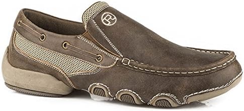 Roper Men's Size 10 Footwear Full Grain Leather Wrapped Driving Moc Slip On Boat Shoes