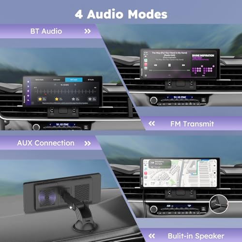 CARPURIDE W903Plus Wireless CarPlay e Android Auto 4+64 GB, schermo touch HD IPS da 9,3" CarPlay per auto, GPS online e offline, Google Play, Mirror Link, Bluetooth, antenna GPS, telecamera posteriore