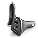 Car Phone Charger by USB Portal | Powerful 3 Port Charge with LED Light | Rapid Charging of Smartphone, Tablet, Cell, Electronic Cigarette and other USB Device | Apple iPhone Android Samsung LG and +