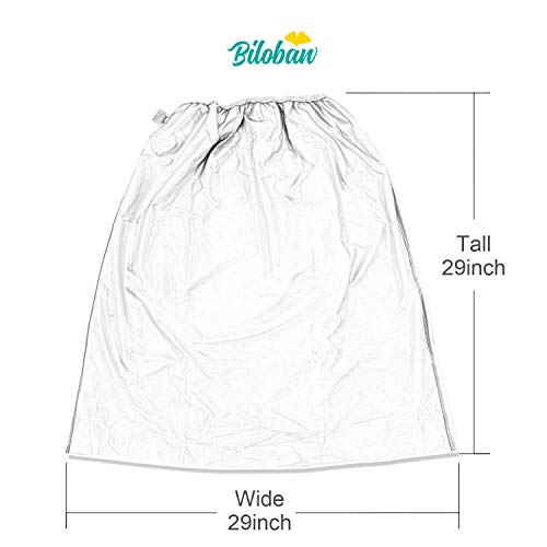 Biloban Diaper Pail Wet Bags 2 Pack, Water-Resistant Washable Diaper Pail Liner for Cloth Diaper, Laundry Garbage Trash Can Travel, White + Pink - Thumbnail 5