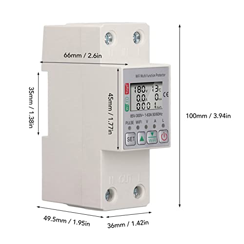 Inalámbrico 63A WiFi Smart Power, Interruptor de Disyuntor Inteligente WiFi Interruptor de Medidor de Potencia Inteligente WiFi Interruptor de Medidor con Medición y Disyuntor