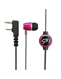 Radio de dos vías Auricular Headset Micrófono 1pin 2Pin Walkie Talkie auricular con PTT de larga desgaste y cristalina calidad de sonido FF Rojo