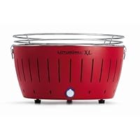 Lotusgrill Lotusgrill Edelstahl Stahl Kunststoff rot klein Balkon Camping Picknick ✔ rund ✔ tragbar rauchfrei ✔ Grillen mit Holzkohle ✔ für den Tisch 