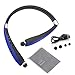Dostyle Bluetooth Headset, Wireless Bluetooth Stereo Headphones Headsets Neckband Foldable Sweatproof with Retractable Earbuds with Microphone(Blue)