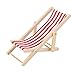 1/12 Dollhouse Miniature Foldable Stripe Beach Deck Chair Chaise Longue Furniture