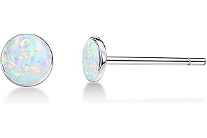 Limerencia G23 Pure Titanium Hypoallergenic Earrings | Minimalist Opal Stud Earrings | F136 Implant Grade | Suitable for Sensitive Ears Delicate Jewelry