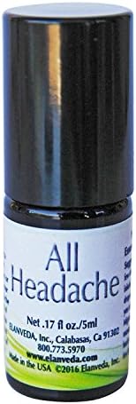 Natural Headache Remedy by ELANVEDA | Organic Essential Oil Blend for Head Pain, Migraine Relief | With Peppermint, Eucalyptus, Lavender - 5ml Roll On